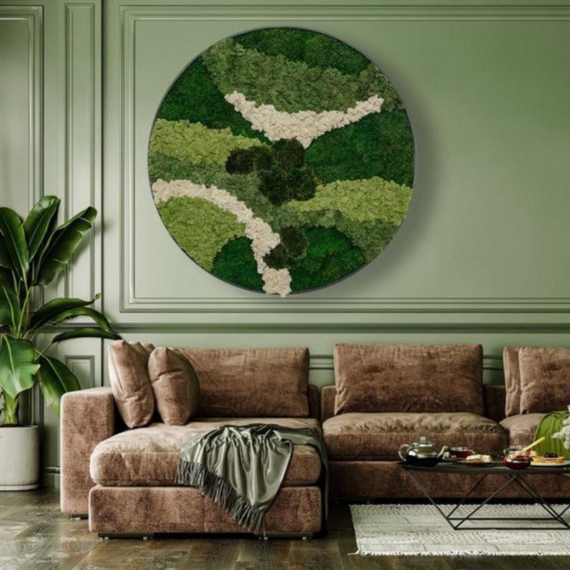 Circle Frame/living Moss Wall Art/nature Room Decor/ Circle Moss